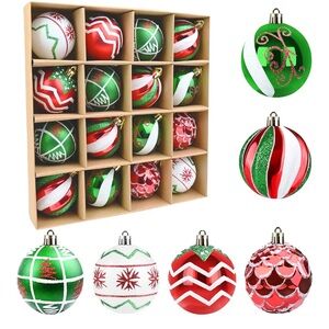 🆕 Christmas Balls Ornaments 16ct - 2.36’’  Christmas Ball Shatterproof